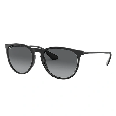 RAY BAN ERIKA COLOR MIX SONNENBRILLEN SCHWARZ FASSUNG GRAU GLAS POLARISIERT 54-18