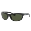 Ray Ban Balorama Sunglasses Black Frame Green Lenses 62-19 In Black