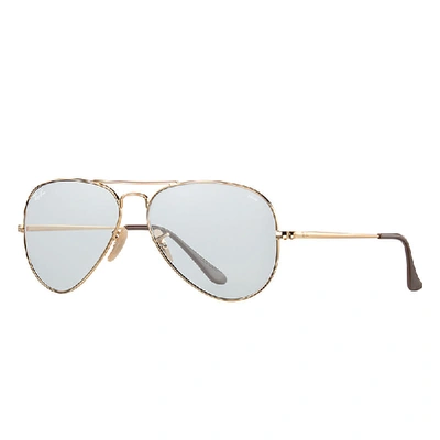 Ray Ban Rb3689 Solid Evolve Sunglasses Gold Frame Grey Lenses 55-14