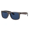 Ray Ban Justin Color Mix Sonnenbrillen Braun Fassung Blau Glas 50-16 In Brown On Black