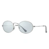 RAY BAN OVAL SOLID EVOLVE SUNGLASSES SILVER FRAME GREY LENSES 51-21