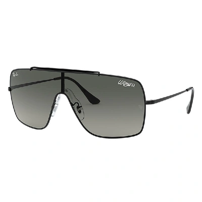 RAY BAN WINGS II SUNGLASSES BLACK FRAME GREY LENSES 01-35