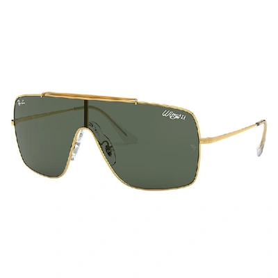 Ray Ban Wings Ii Sunglasses Gold Frame Green Lenses 01-35