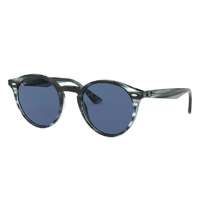 Ray Ban Rb2180 Sunglasses Striped Blue Havana Frame Blue Lenses 51-21 In Blau Gestreift Havana