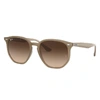 Ray Ban Sunglasses Unisex Rb4306 - Beige Frame Brown Lenses 54-19 In Beige