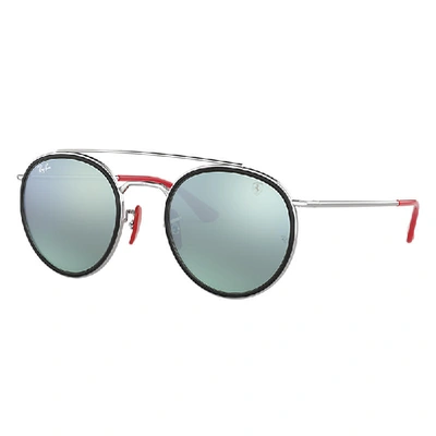 Ray Ban Rb3647m Scuderia Ferrari Collection Sunglasses Silver Frame Silver Lenses 51-22