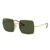 RAY BAN SQUARE 1971 CLASSIC SUNGLASSES GOLD FRAME GREEN LENSES 54-19