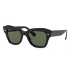 Ray Ban State Street Sunglasses Black Frame Green Lenses Polarized 49-20 In Black