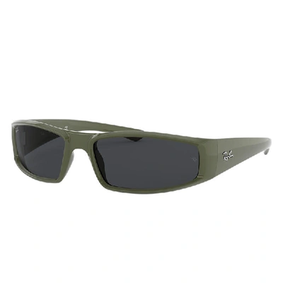 Ray Ban Rb4335 Rectangle-frame Sunglasses In Green