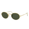 Ray Ban Oval Legend Gold Sunglasses Gold Frame Green Lenses 54-21 In Gold