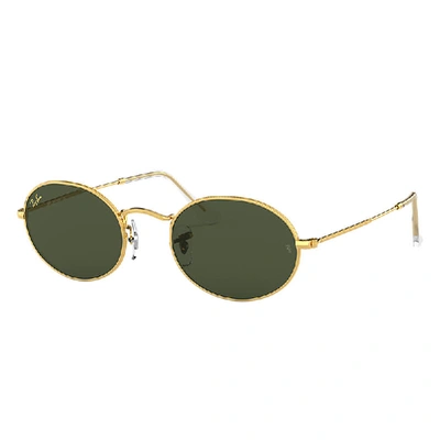 Ray Ban Oval Legend Gold Sunglasses Gold Frame Green Lenses 54-21