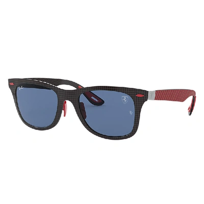 Ray Ban Rb8395m Scuderia Ferrari Collection Sunglasses Black Frame Blue Lenses 52-20