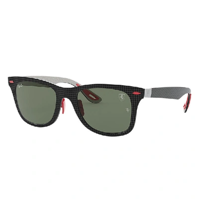 RAY BAN RB8395M SCUDERIA FERRARI COLLECTION SONNENBRILLEN GRAU FASSUNG GRÜN GLAS 52-20