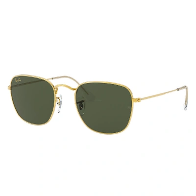 Ray Ban Frank Sunglasses Gold Frame Green Lenses 51-20