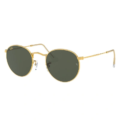 Ray Ban Round Metal Legend Gold Sunglasses Gold Frame Green Lenses 47-21