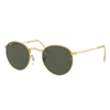 Ray Ban Round Metal Legend Gold Sunglasses Gold Frame Green Lenses 53-21 In Gold