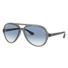 Ray Ban Rb4125m Scuderia Ferrari Collection Sunglasses Grey Frame Blue Lenses 57-14 In Grey