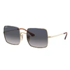 Ray Ban Square 1971 Classic Sunglasses Gold Frame Blue Lenses Polarized 54-19 In Gold