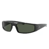 Ray Ban Rb4335 Sunglasses Black Frame Green Lenses 58-17 In Black