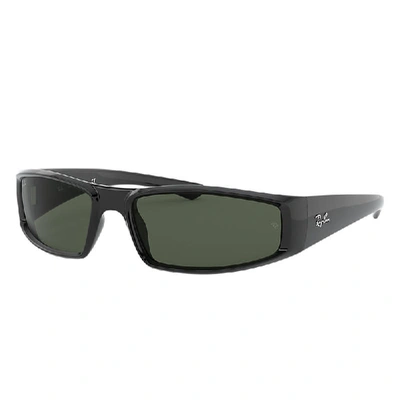 Ray Ban Rb4335 Sunglasses Black Frame Green Lenses 58-17