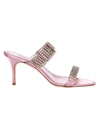 MANOLO BLAHNIK Pink Beopia Embellished Sandal,120-1072