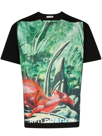 Valentino Red Dragon Graphic-print T-shirt In Green