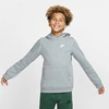 Nike Sportswear Club Big Kids' Pullover Hoodie In Carbon Heather,white