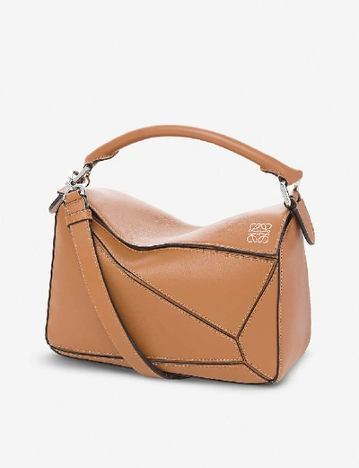 Loewe Womens Puzzle Mini Leather Cross-body Bag Toff In Brown
