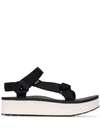 Teva Black And White Universal Platform Sandals In Black