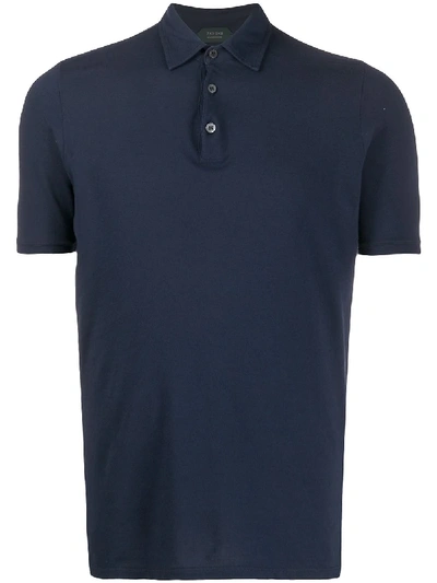 Zanone Short-sleeved Polo Shirt In Blue