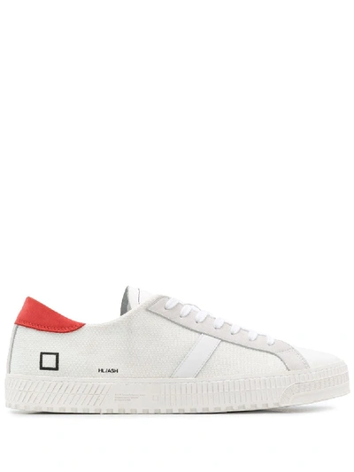 Date Low-top Contrast Panel Sneakers In White