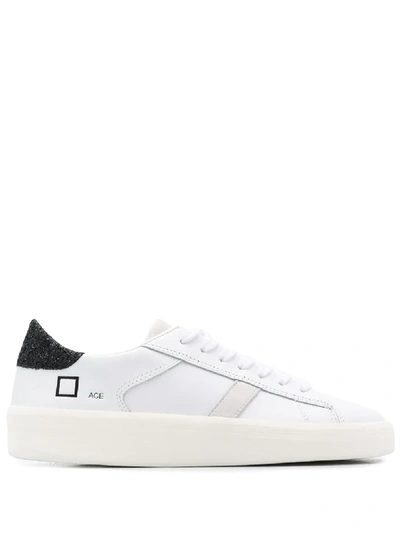 Date Glitter Panel Trainers In Bianco