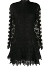 Jonathan Simkhai Lace Embroidered Mini Dress In Black