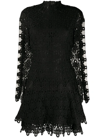 Jonathan Simkhai Lace Embroidered Mini Dress In Black