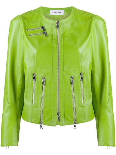 Sylvie Schimmel Zipped Biker Jacket In Green