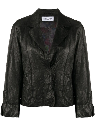 Sylvie Schimmel Crinkle-effect Fitted Blazer In Black