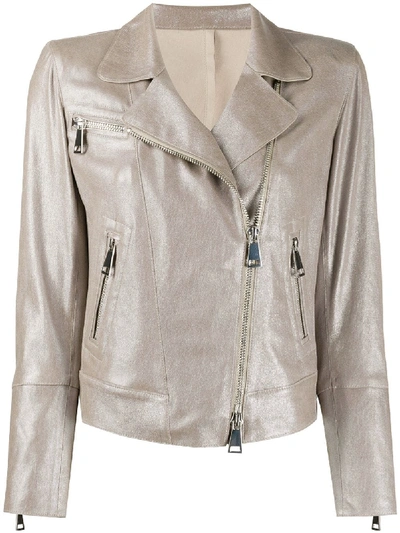Sylvie Schimmel Zipped Biker Jacket In Grey