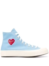 Comme Des Garçons Play "converse Chuck 70" High Top Sneakers In Blu