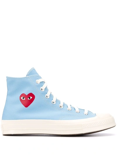 Comme Des Garçons Play "converse Chuck 70" High Top Sneakers In Blu