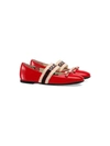 GUCCI CHILDREN'S PATENT LEATHER BALLET FLAT WITH GUCCI STRIPE