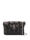 Saint Laurent Monogram Loulou Puffer Small Leather Shoulder Bag In Black