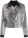 PHILIPP PLEIN CRYSTAL-EMBELLISHED DENIM JACKET