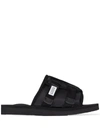Suicoke Kaw-cab Technical-twill Slides In Black