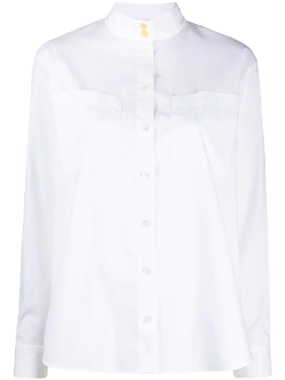 Ps By Paul Smith Mandarin Collar Loose-fit Shirt In White