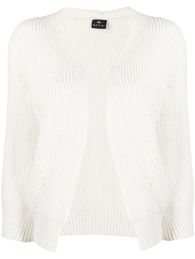 Ps By Paul Smith Open Front Cardigan In White