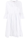 D-exterior Besticktes Stufenkleid In White