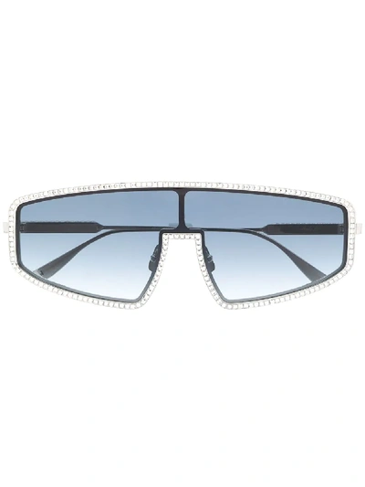 Anna-karin Karlsson Embellished Oversized Sunglasses In Silber