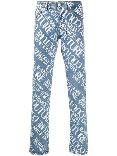Versace Jeans Couture Jeans Mit Logo-print In Blue