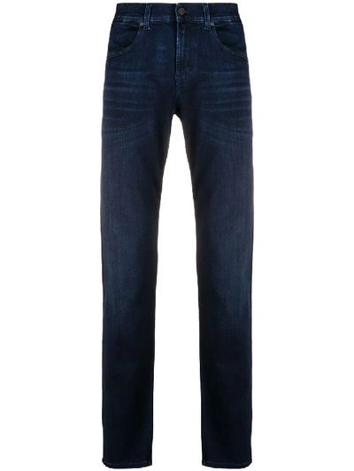 7 For All Mankind Mens Slimmy Tapered Luxe Performance Eco Jeans In Dark Stonewash In Blue