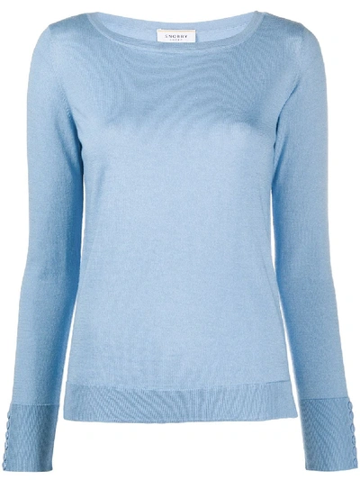 Snobby Sheep Button Cuff Jumper In Blue